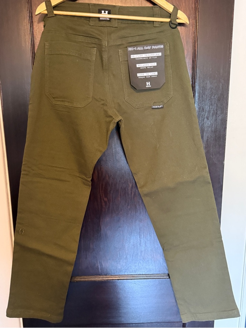 Huxtley Olive Straight Work Jeans